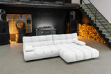 KAWOLA Sofa VIVIEN Ecksofa Feincord weiß