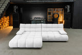 KAWOLA Sofa VIVIEN Ecksofa Feincord weiß