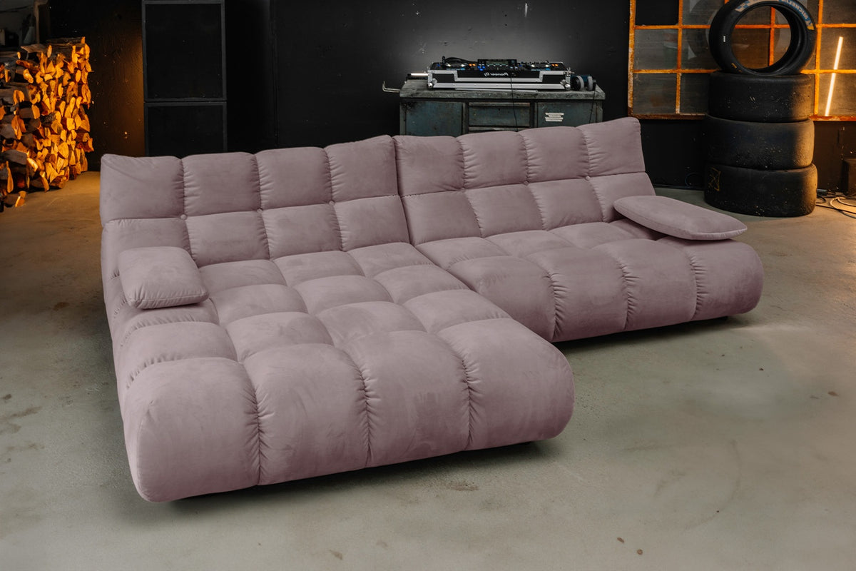 KAWOLA Sofa VIVIEN Ecksofa Velvet roségrau