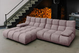 KAWOLA Sofa VIVIEN Ecksofa Velvet roségrau
