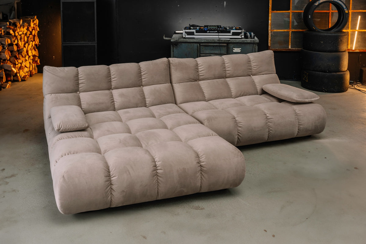 KAWOLA Sofa VIVIEN Ecksofa Velvet sand