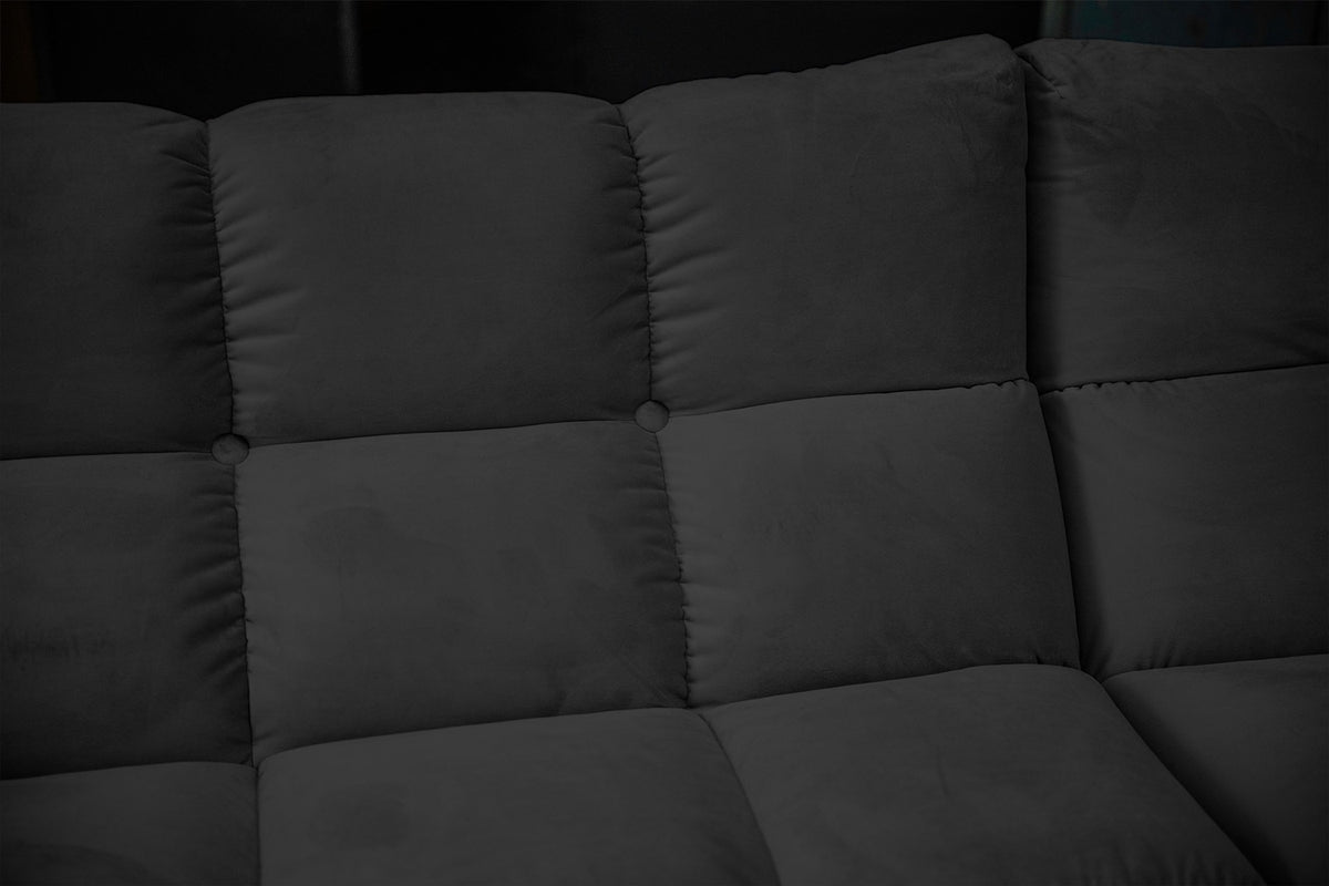 KAWOLA Sofa VIVIEN Ecksofa Velvet schwarz