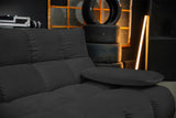 KAWOLA Sofa VIVIEN Ecksofa Velvet schwarz