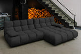 KAWOLA Sofa VIVIEN Ecksofa Velvet schwarz