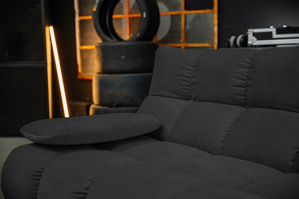 KAWOLA Sofa VIVIEN Ecksofa Velvet schwarz