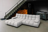 KAWOLA Sofa VIVIEN Ecksofa Velvet silber, Links