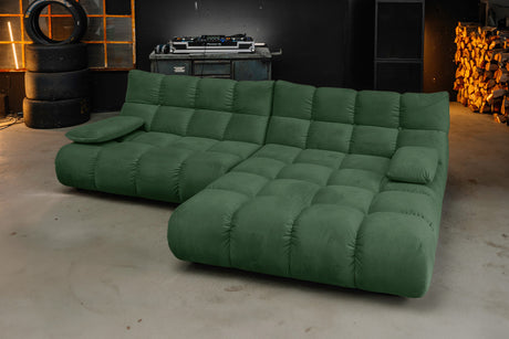 KAWOLA Sofa VIVIEN Ecksofa Velvet smaragd