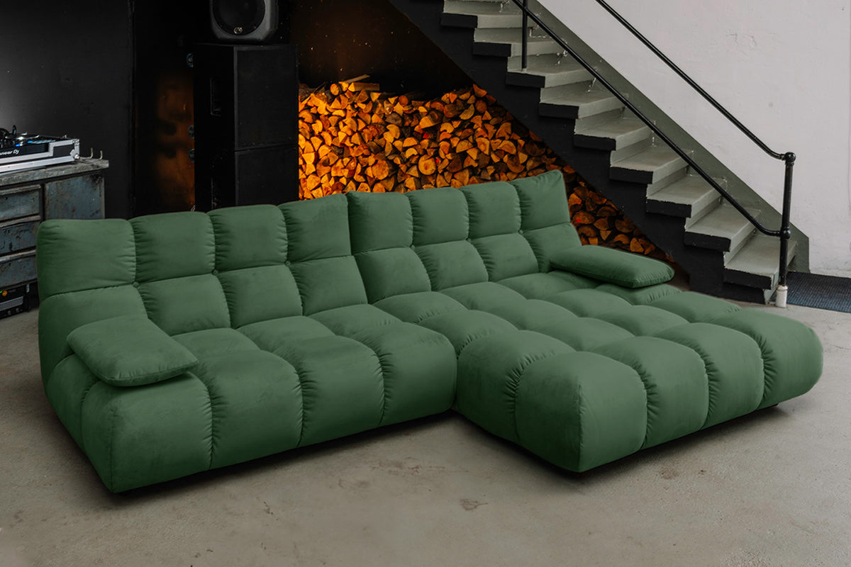 KAWOLA Sofa VIVIEN Ecksofa Velvet smaragd