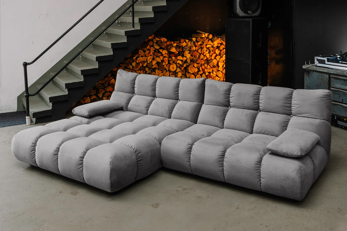 KAWOLA Sofa VIVIEN Ecksofa Velvet stone