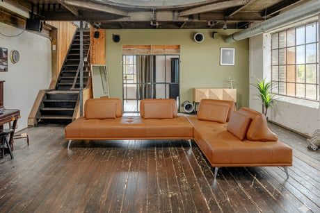 KAWOLA Sofa WIOLO Ecksofa Leder cognac