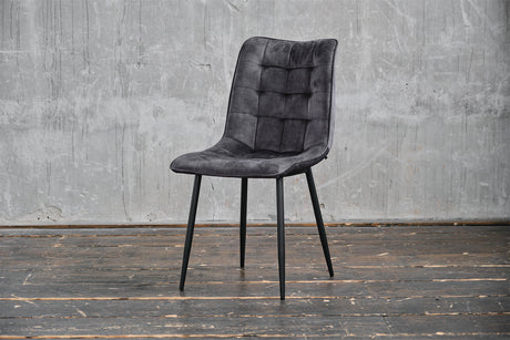 KAWOLA Stuhl CLARA Esszimmerstuhl Velvet anthrazit