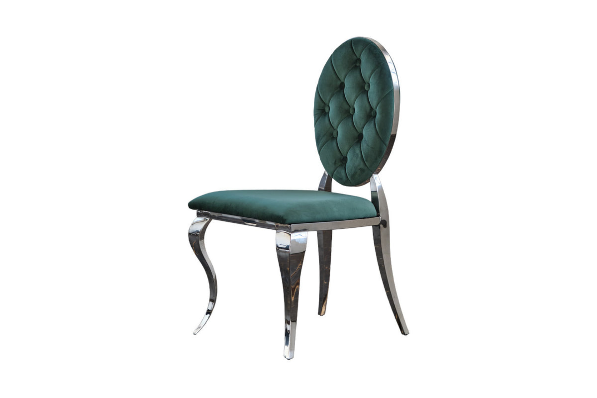 KAWOLA Stuhl LINDA Esszimmerstuhl Barock Velvet grün