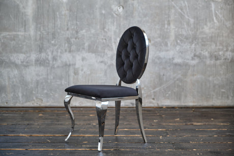 KAWOLA Stuhl LINDA Esszimmerstuhl Barock Velvet schwarz