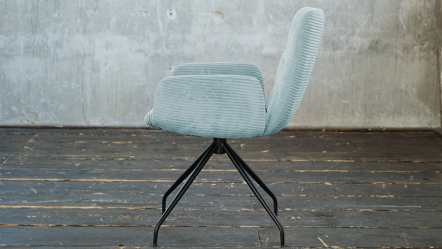 KAWOLA Stuhl NEW CHARME Drehstuhl Esszimmersessel Cord hellblau