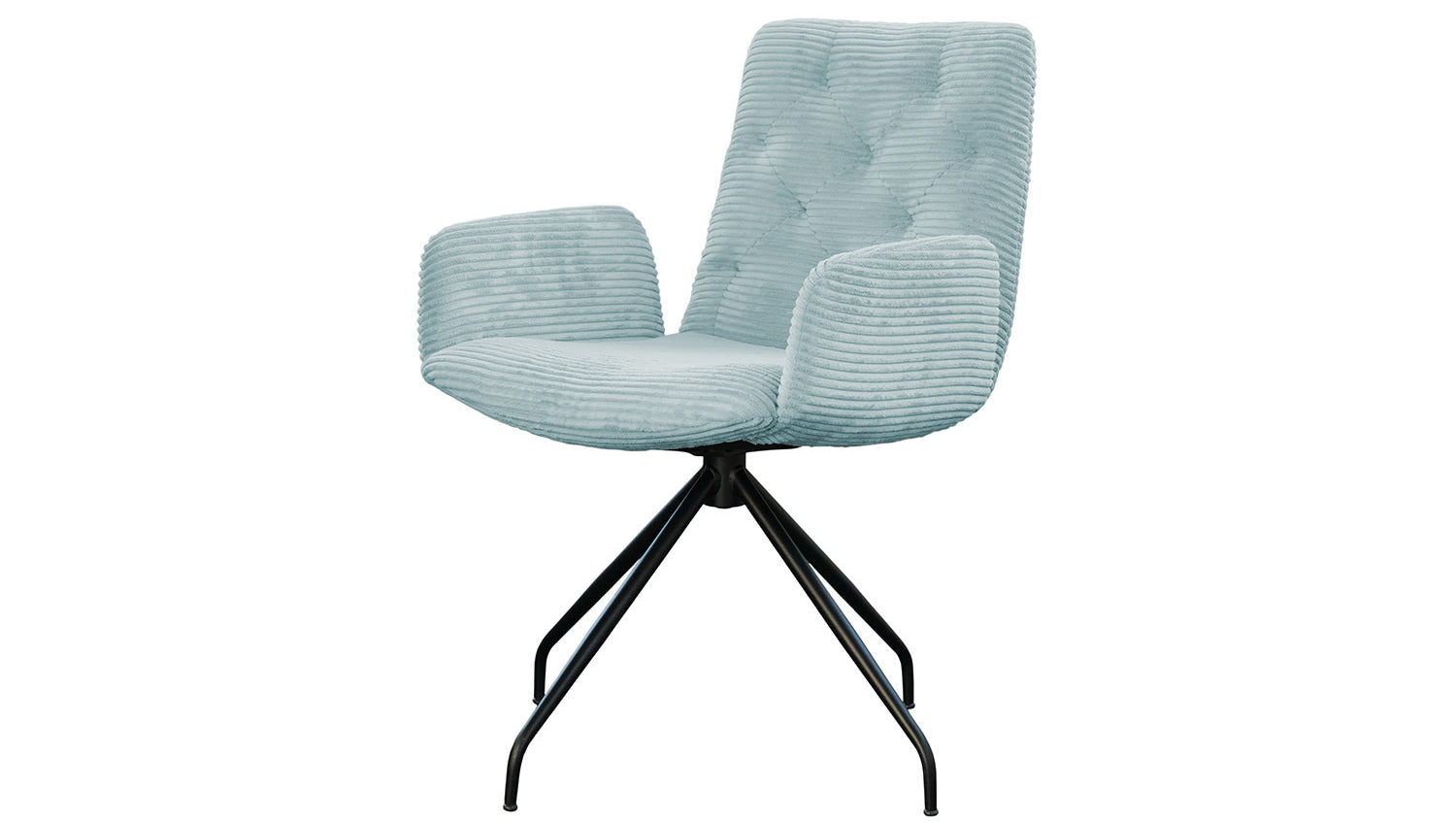 KAWOLA Stuhl NEW CHARME Drehstuhl Esszimmersessel Cord hellblau