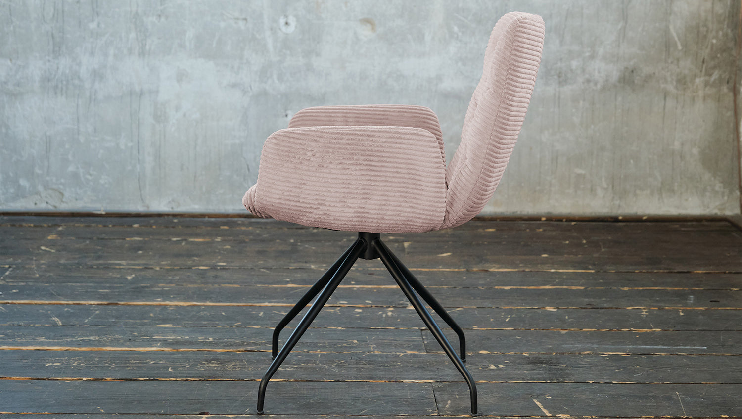 KAWOLA Stuhl NEW CHARME Drehstuhl Esszimmersessel Cord rosa