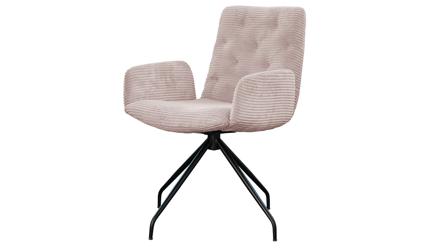 KAWOLA Stuhl NEW CHARME Drehstuhl Esszimmersessel Cord rosa