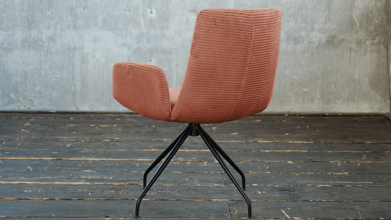 KAWOLA Stuhl NEW CHARME Drehstuhl Esszimmersessel Cord rost
