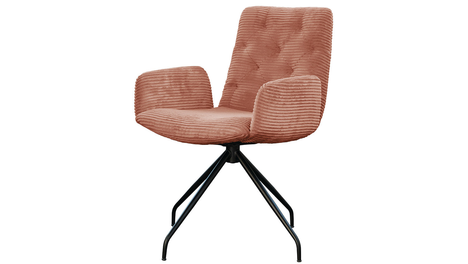 KAWOLA Stuhl NEW CHARME Drehstuhl Esszimmersessel Cord rost