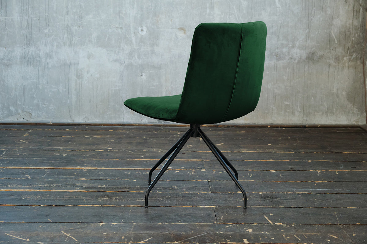 KAWOLA Stuhl NEW CHARME Drehstuhl Esszimmerstuhl Velvet smaragd