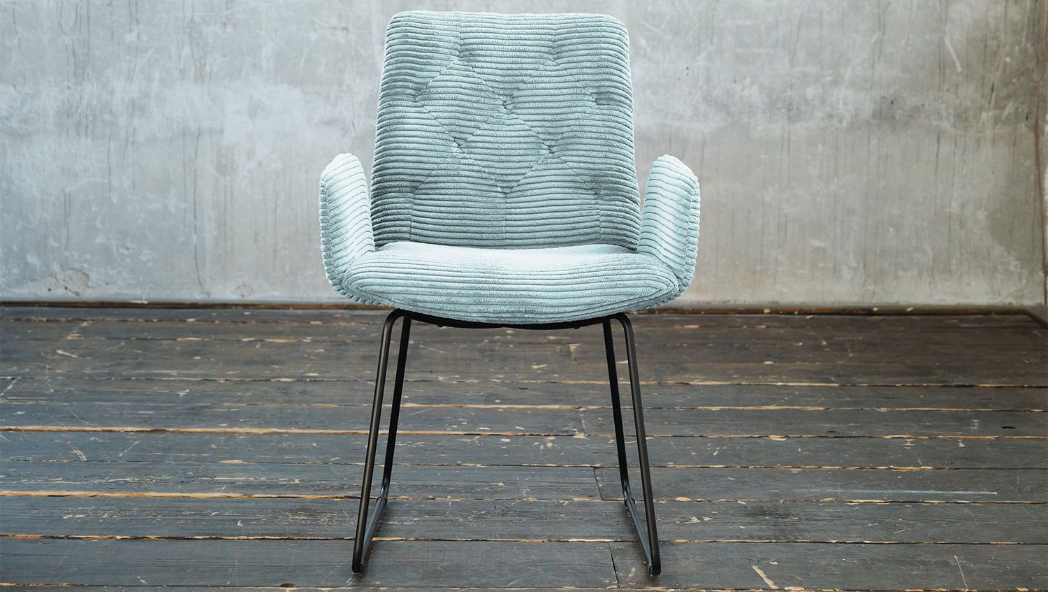 KAWOLA Stuhl NEW CHARME Esszimmersessel Cord hellblau
