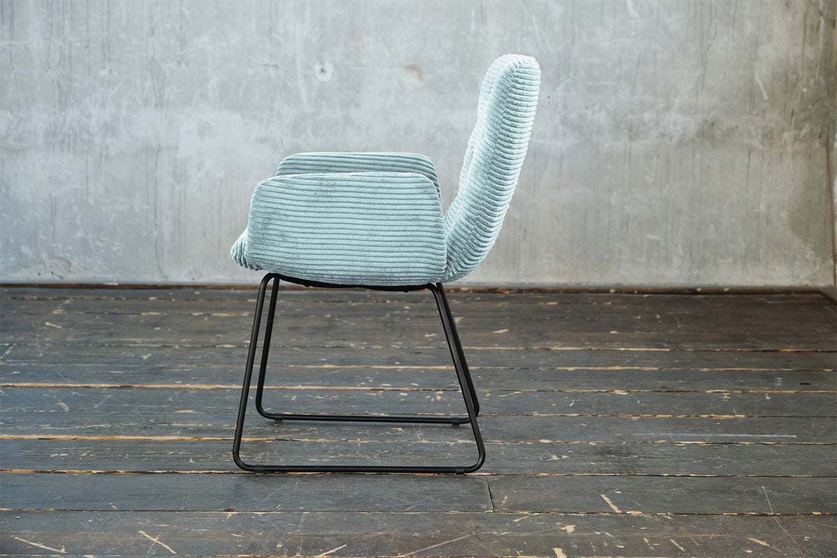 KAWOLA Stuhl NEW CHARME Esszimmersessel Cord hellblau