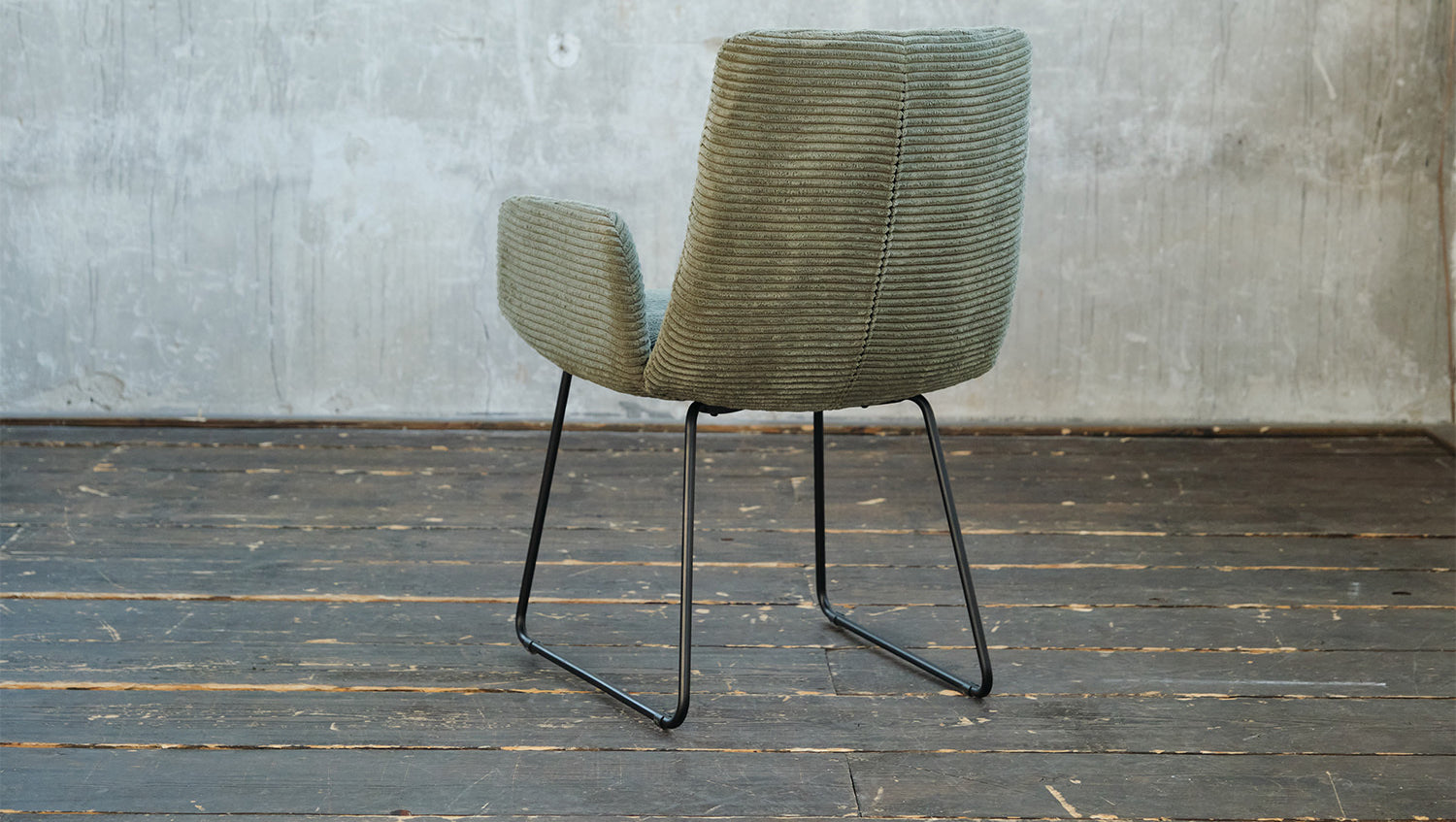 KAWOLA Stuhl NEW CHARME Esszimmersessel Cord olivgrün