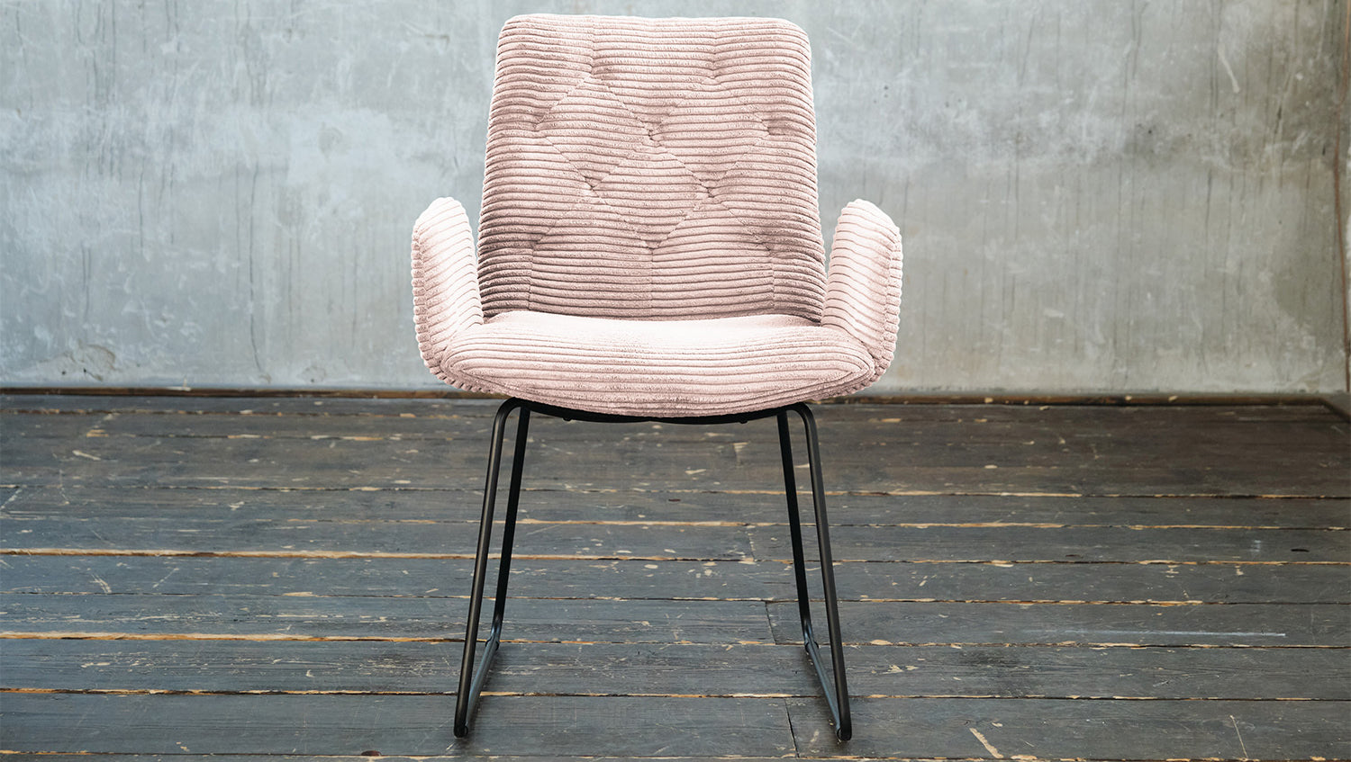 KAWOLA Stuhl NEW CHARME Esszimmersessel Cord rosa
