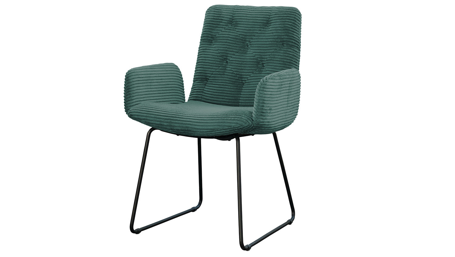 KAWOLA Stuhl NEW CHARME Esszimmersessel Cord smaragd