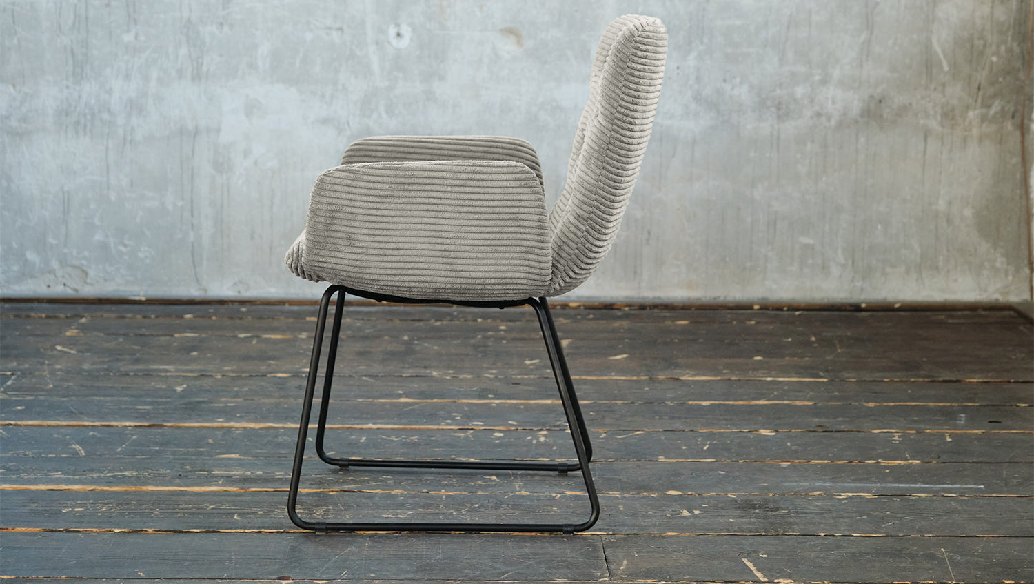 KAWOLA Stuhl NEW CHARME Esszimmersessel Cord steingrau