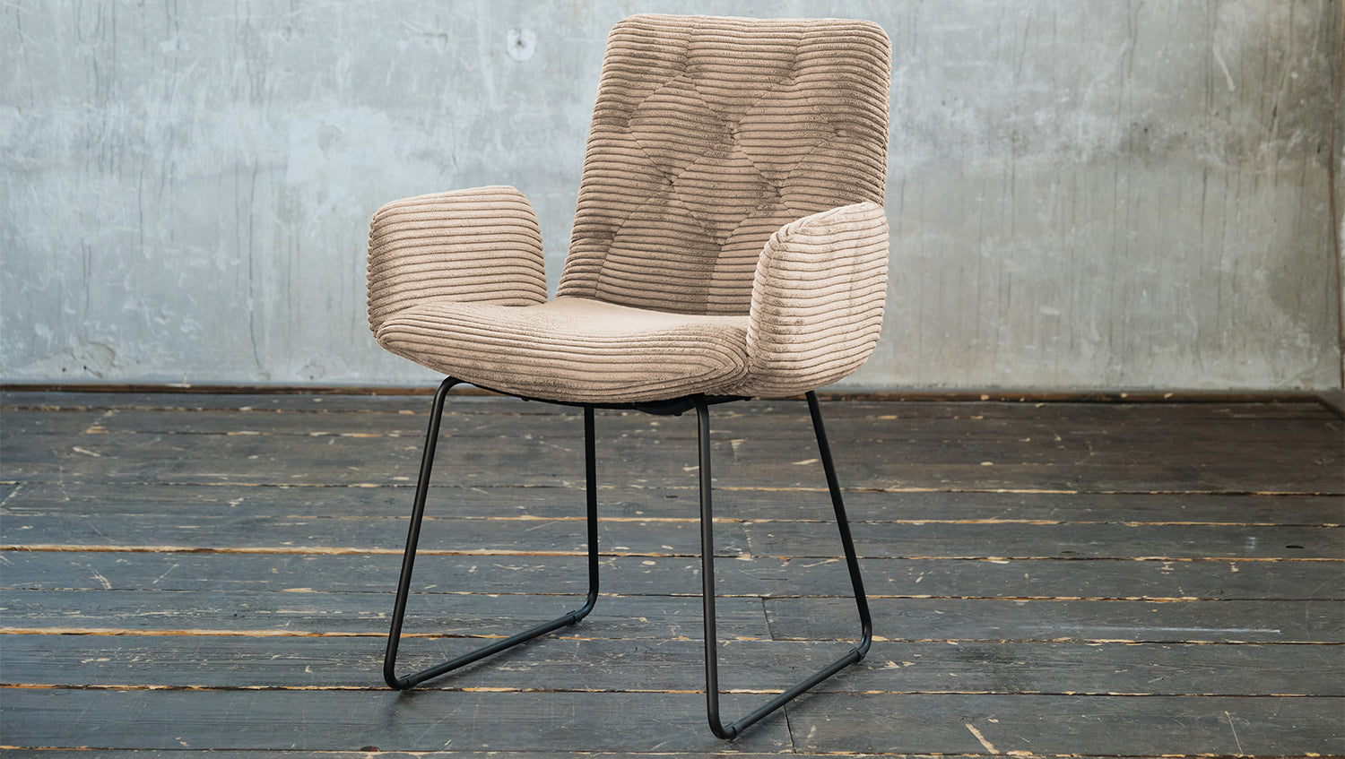 KAWOLA Stuhl NEW CHARME Esszimmersessel Cord taupe