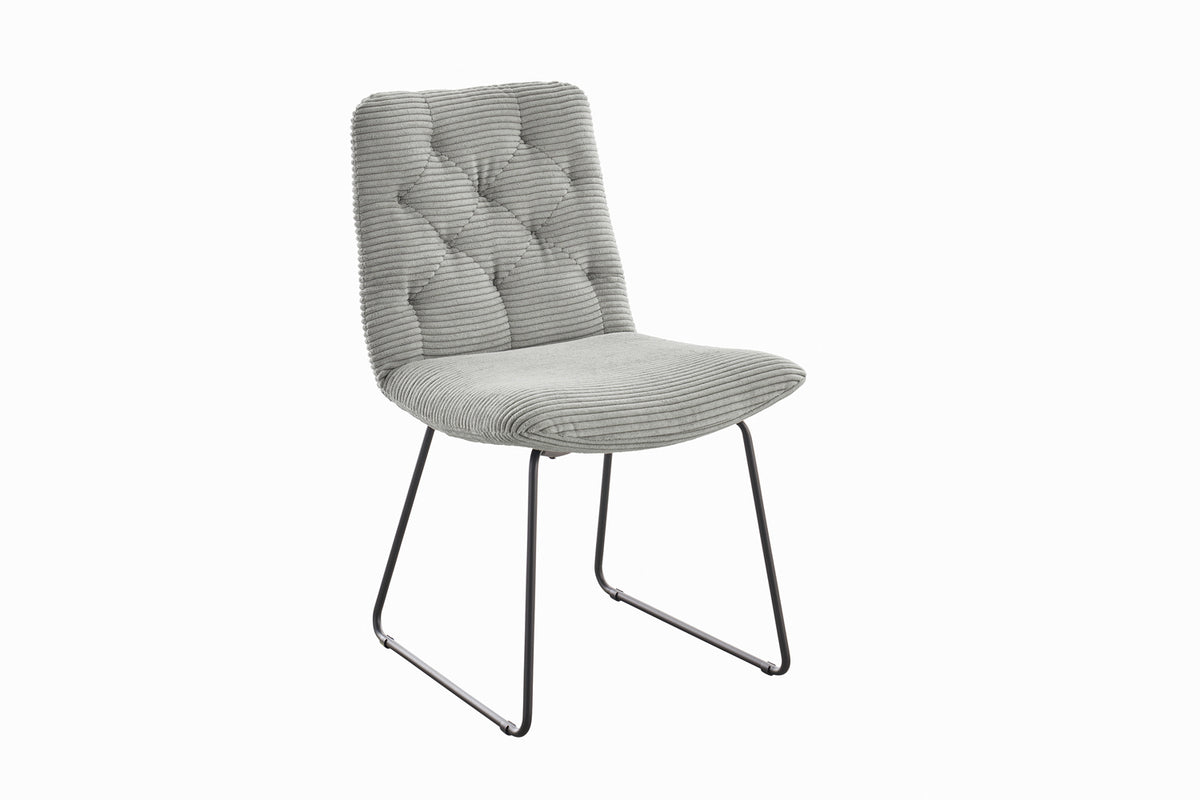 KAWOLA Stuhl NEW CHARME Esszimmerstuhl Cord steingrau