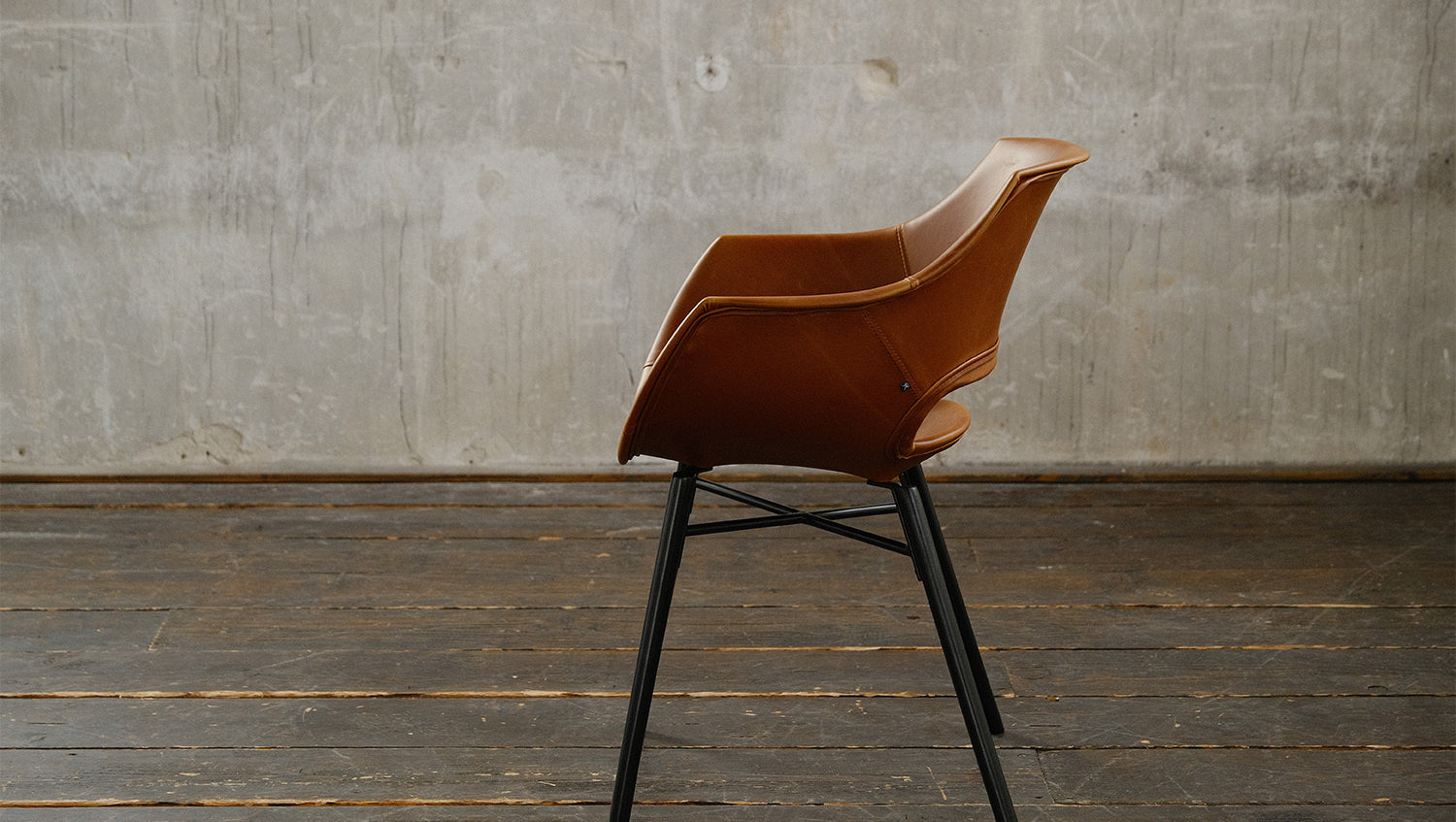 KAWOLA Stuhl ZAJA Esszimmerstuhl Kunstlederbezug Vintage cognac