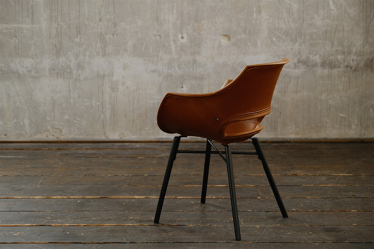 KAWOLA Stuhl ZAJA Esszimmerstuhl Kunstlederbezug Vintage cognac