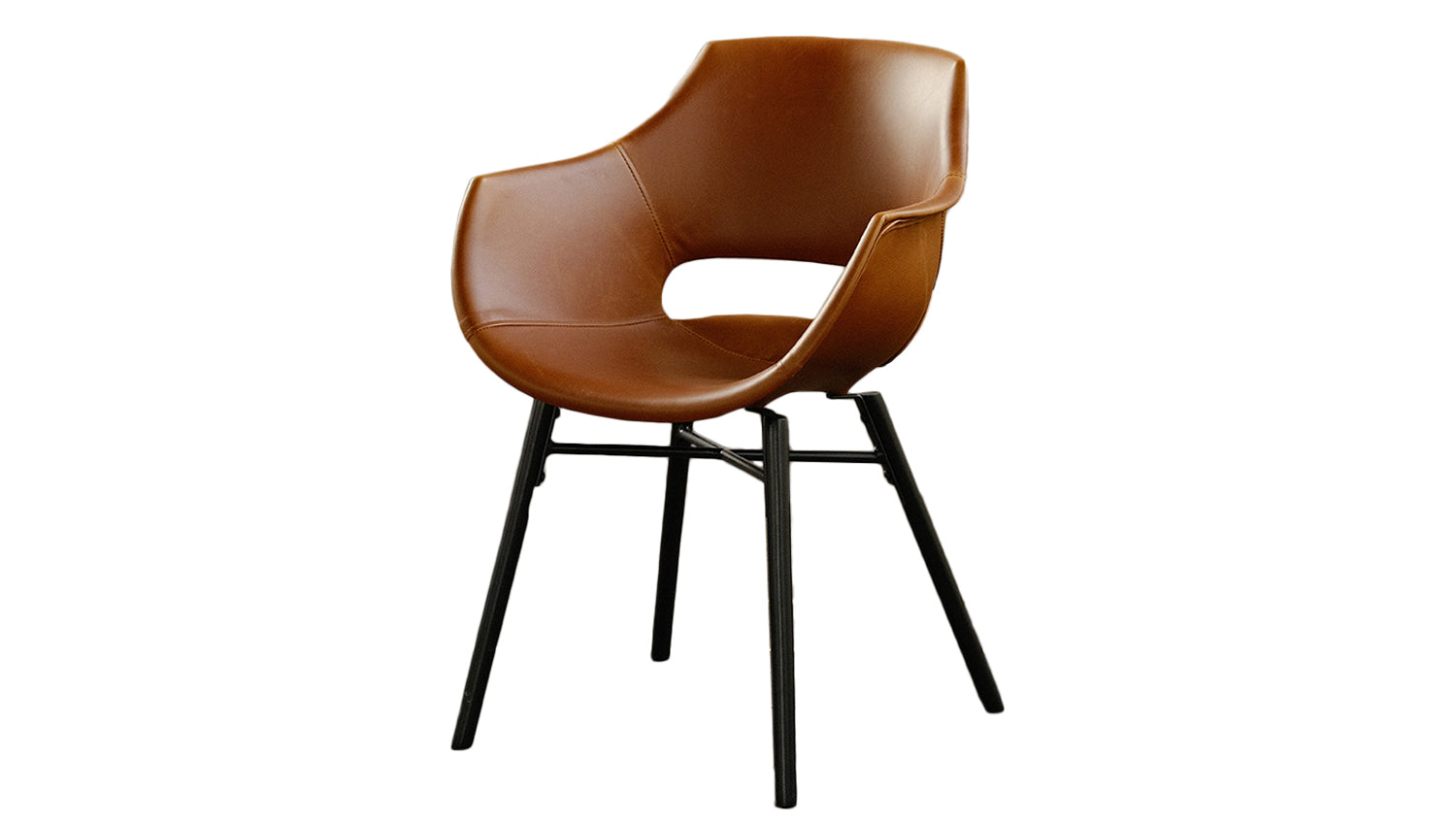 KAWOLA Stuhl ZAJA Esszimmerstuhl Kunstlederbezug Vintage cognac