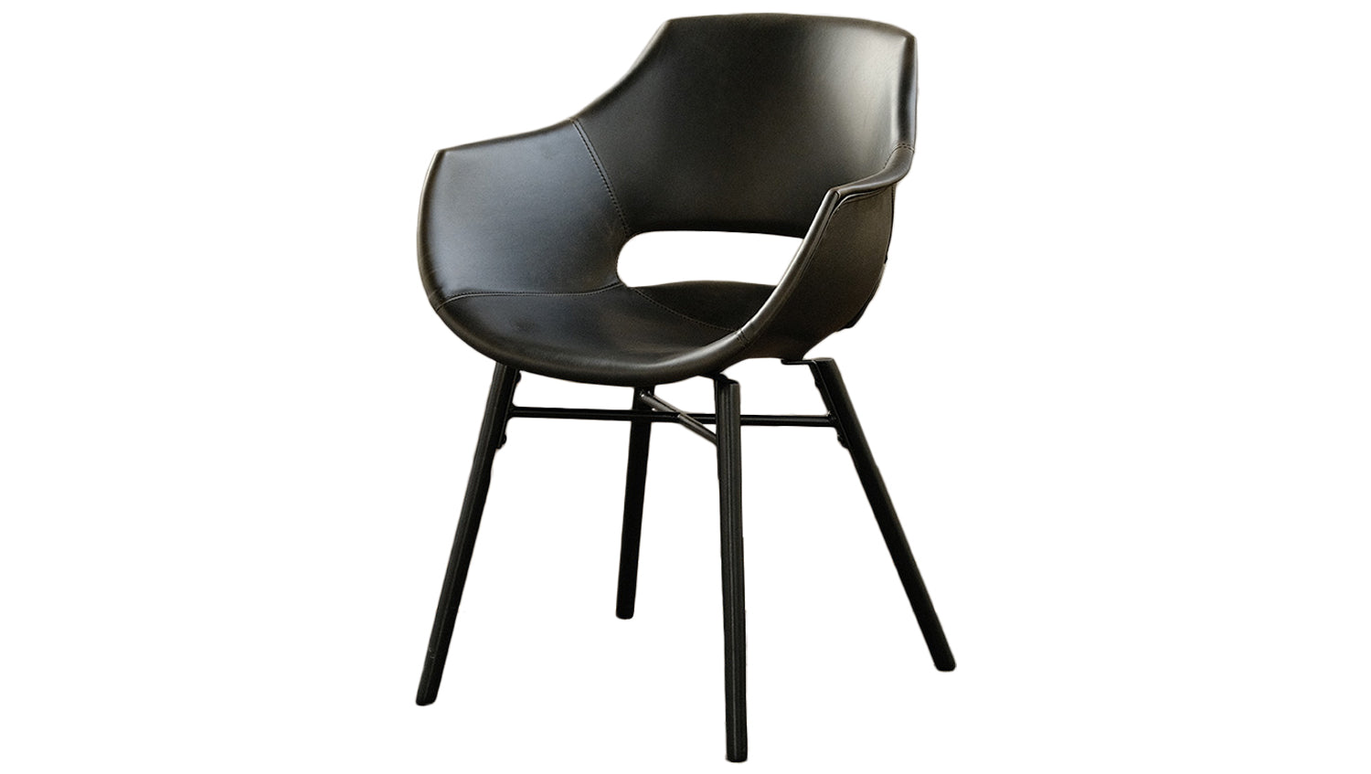 KAWOLA Stuhl ZAJA Esszimmerstuhl Kunstlederbezug Vintage schwarz