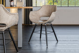KAWOLA Stuhl "ZAJA Square" Esszimmerstuhl Microfaser creme