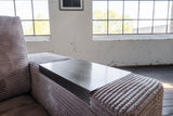 KAWOLA Tablett MADELINE gebürsteter Edelstahl für Armlehne Sofa