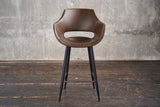 KAWOLA Thekenhocker ZAJA Barstuhl Sitzhöhe 65 cm Kunstleder dunkelbraun
