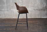 KAWOLA Thekenhocker ZAJA Barstuhl Sitzhöhe 65 cm Kunstleder dunkelbraun