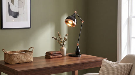 KAWOLA Tischlampe ARVEN Metall schwarz kupfer