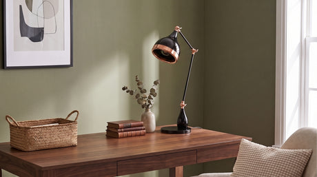 KAWOLA Tischlampe ARVEN Metall schwarz kupfer