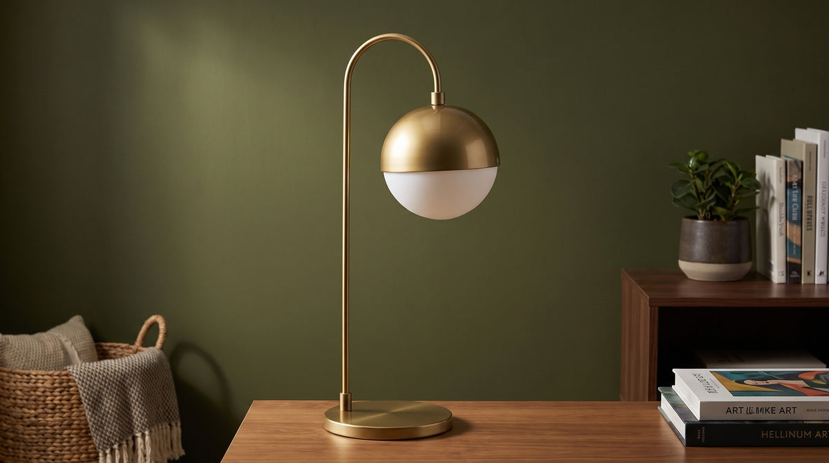 KAWOLA Tischlampe ENORA Glas gold