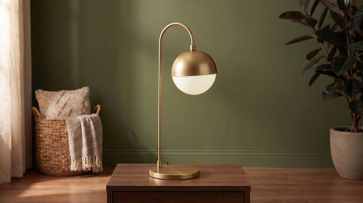 KAWOLA Tischlampe ENORA Glas gold