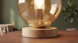 KAWOLA Tischlampe FALENA Glas honigeiche