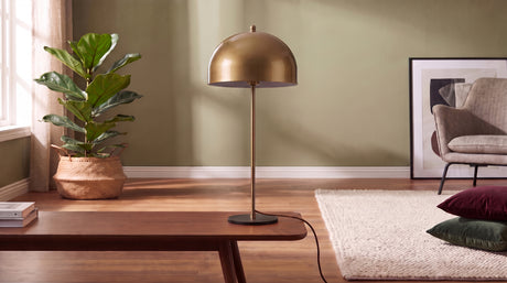 KAWOLA Tischlampe VELARA 2-flammig Metall gold schwarz