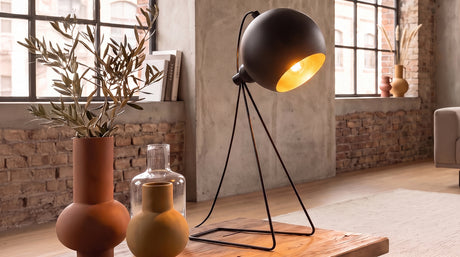 KAWOLA Tischlampe ZAREL Metall schwarz gold