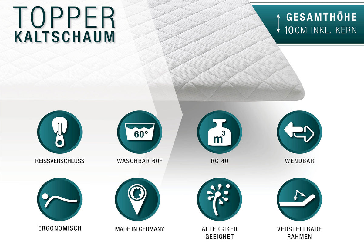 KAWOLA Topper SOLO Karo-Klima Kaltschaum
