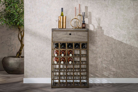 KAWOLA Weinschrank BALZAR Metall bronze 1 Schublade