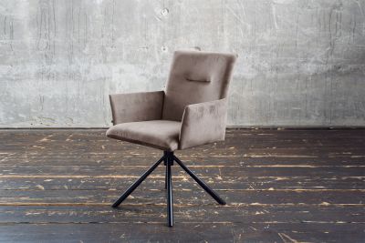 Vorschau: KAWOLA Esszimmerstuhl KYRA Drehstuhl Velvet taupe Vorschau: KAWOLA Esszimmerstuhl KYRA Drehstuhl Velvet taupe